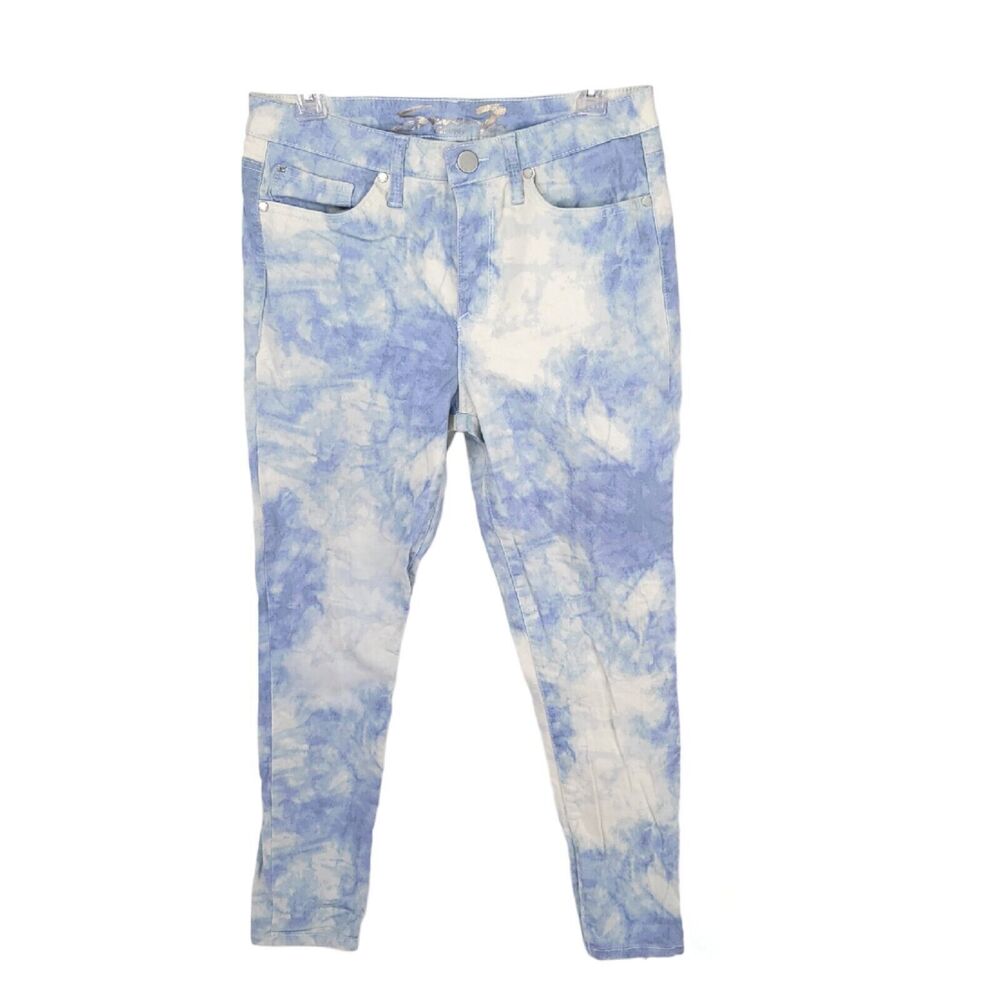 Seven7 Jeans Womens 10 Skinny High Hollywood Tie Dye Stretch Logo Denim Pants
